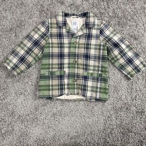 VTG Baby GAP Boys Jacket 2-3 Years Plaid Seersucker Old Money‎ Preppy Blazer